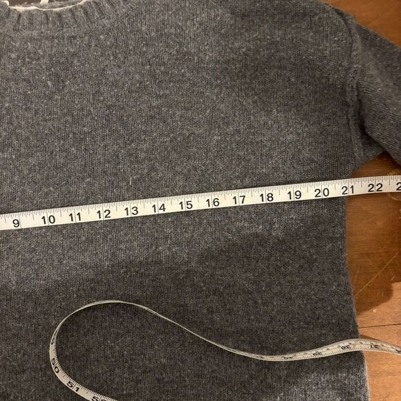 Brochu Walker Medium Gray Wool Cashmere Blend Layered Preppy Workwear Sweater - Picture 8 of 8